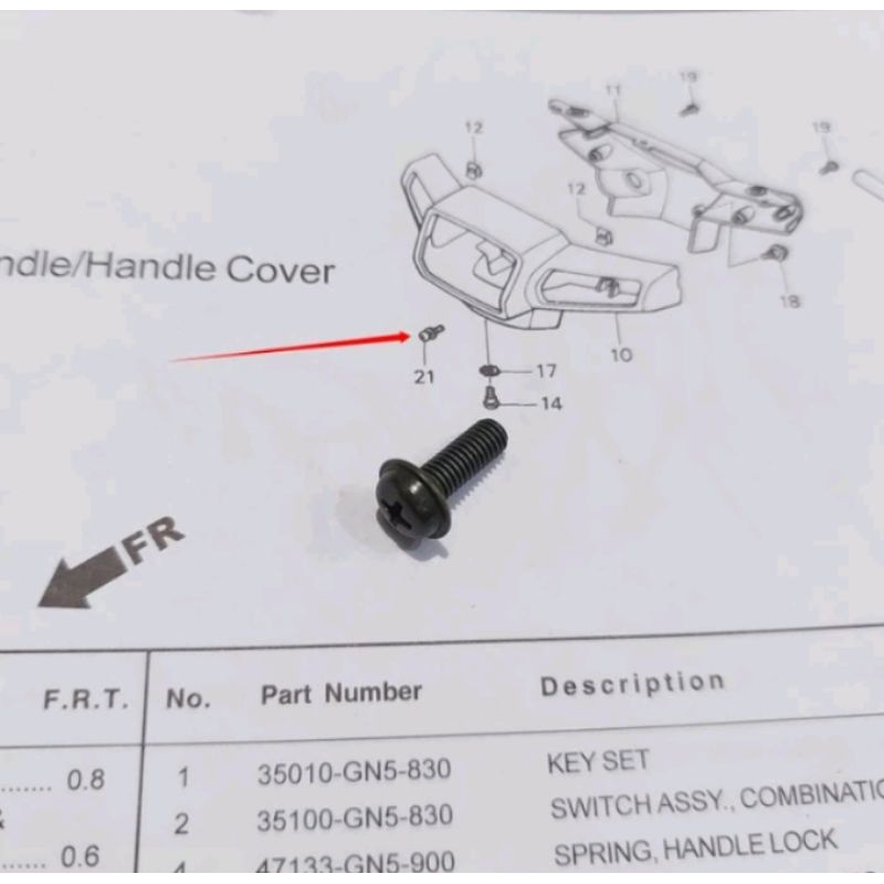 Baut batok lampu depan Astrea grand impressa legenda