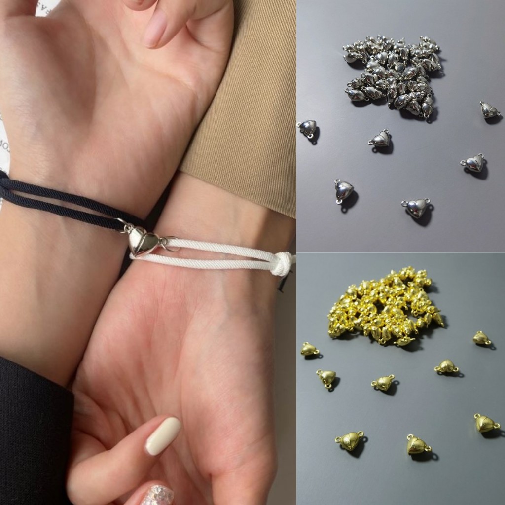 COD 10 Pcs/ 5 Pasang Magnetic Cinta Buckle Hook Round Ball Gesper Gelang Magnet DIY Aksesoris Untuk 