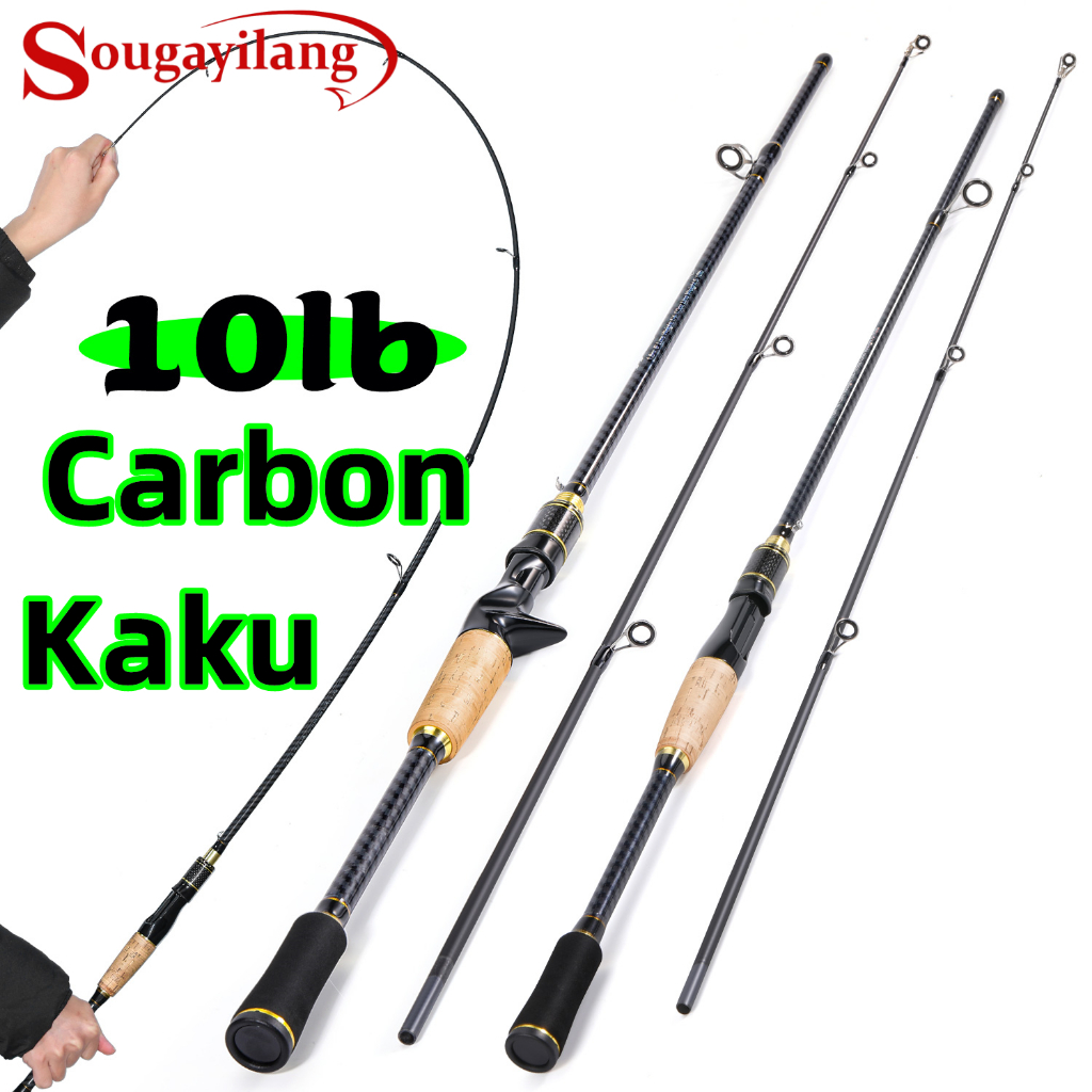 Sougayilang Joran Pancingan 180cm Kaku Carbon 5-10LB Ultralight UL Spinning Casting Joran BC