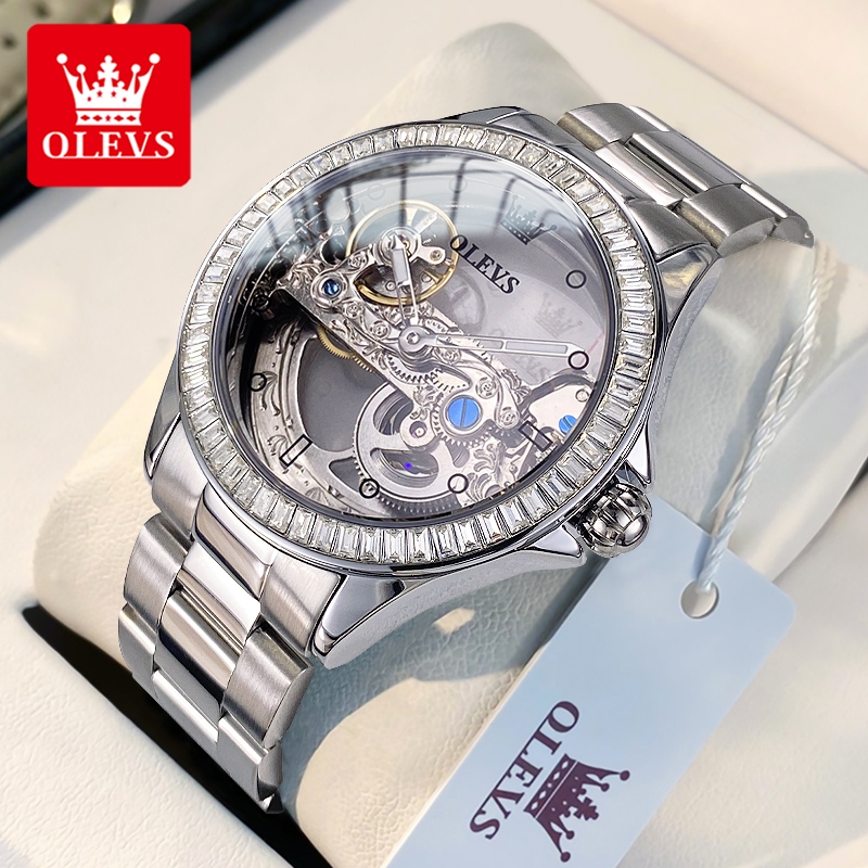 Terlarisss OLEVS Jam Tangan Automatic Wanita Original Anti Air Fashion Kecil Transparan Mewah
