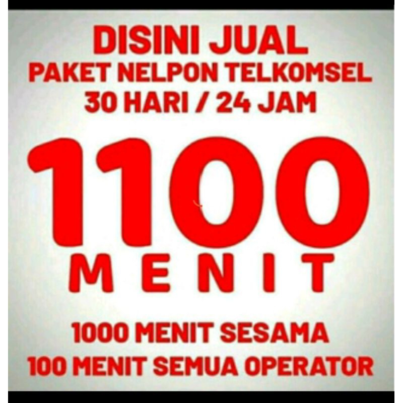 Isi ulang NELPON TELKOMSEL 1100menit bulanan / Paket Telpon Telkomsel Simpati As Loop All operator H