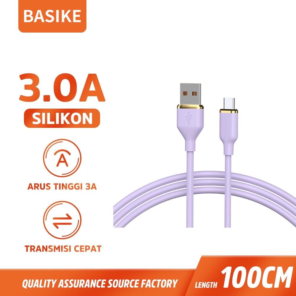 BASIKE Kabel Data Fast Charging 3A Micro USB for Xiaomi Samsung Vivo Oppo Cable Phone Charger