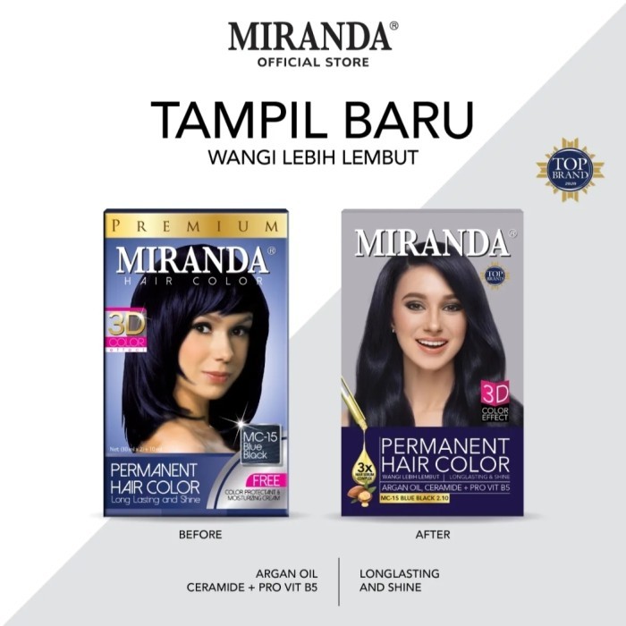 Miranda Hair Color/Cat/Pewarna/Semir Rambut Blue Black 30ml