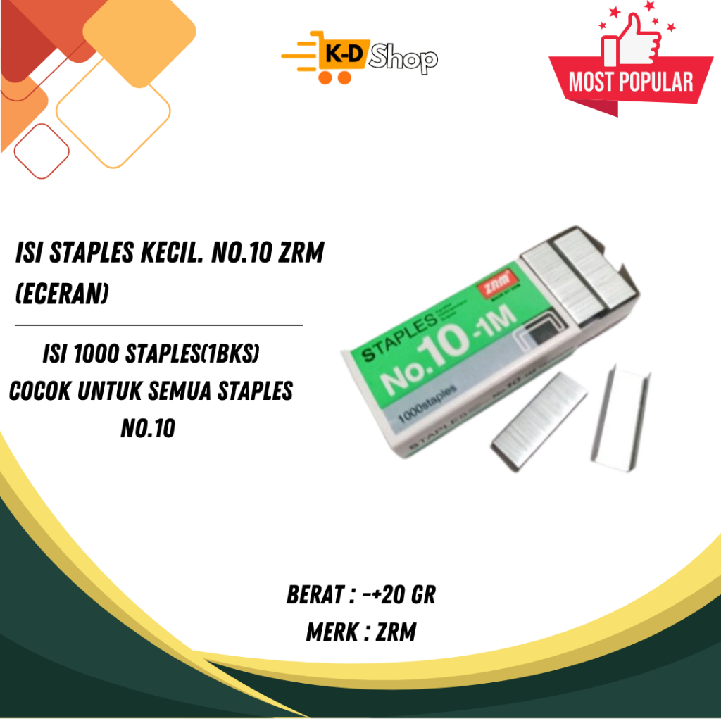 

Isi Staples Kecil. no.10 ZRM (Eceran)