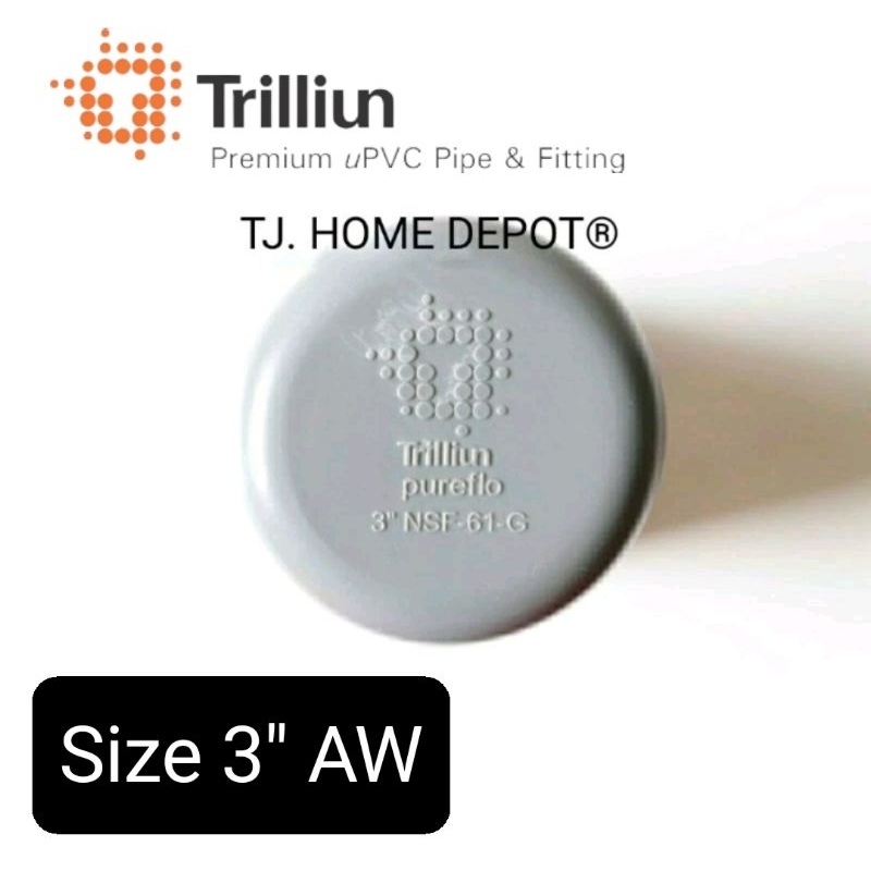Cap Dop Pipa PVC 3" AW Inch Trilliun Pureflow Tutup Pipa