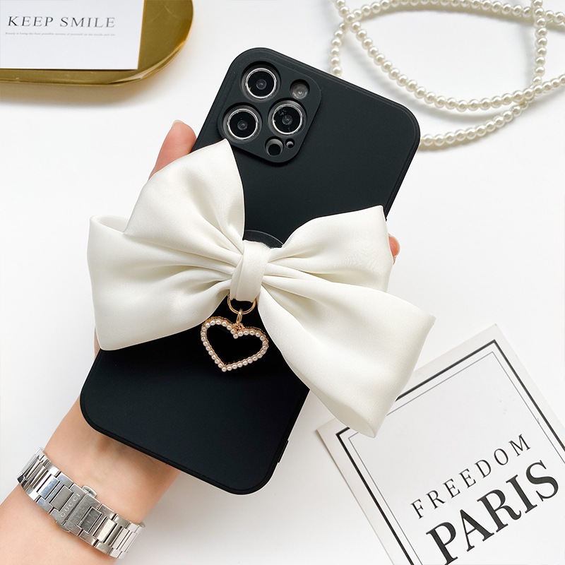 [MAPLESOL] AESTHETIC RIBBON STAND HOLDER PHONE AIRBAG GRIPTOK 3D PREMIUM / DReamy RING HOLDER Pita K