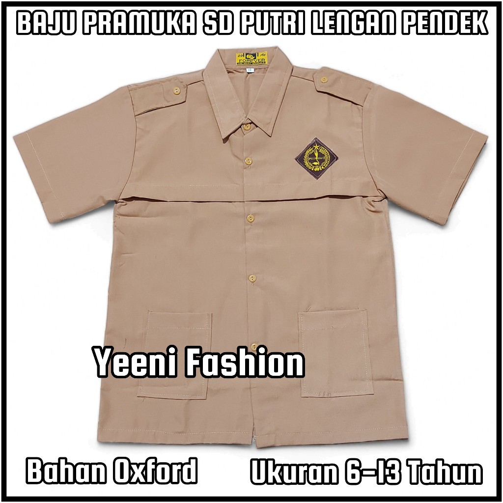 Baju Pramuka SD Putri Lengan Pendek Atasan Seragam Sekolah Pramuka Penggalang