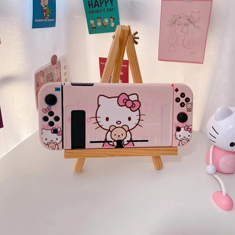 MINISO Sanrio Hello Kitty Soft TPU Protective Case for Nintendo Switch V1V2 OLED case Joy-Con Contro