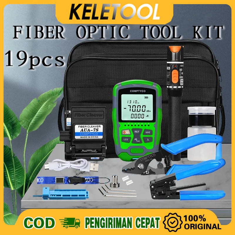 19pcs/set Fiber tool kit AUA-MC7 Alat Fiber Optik Alat Serat Optik Kit POWER Set Alat Tester Dan