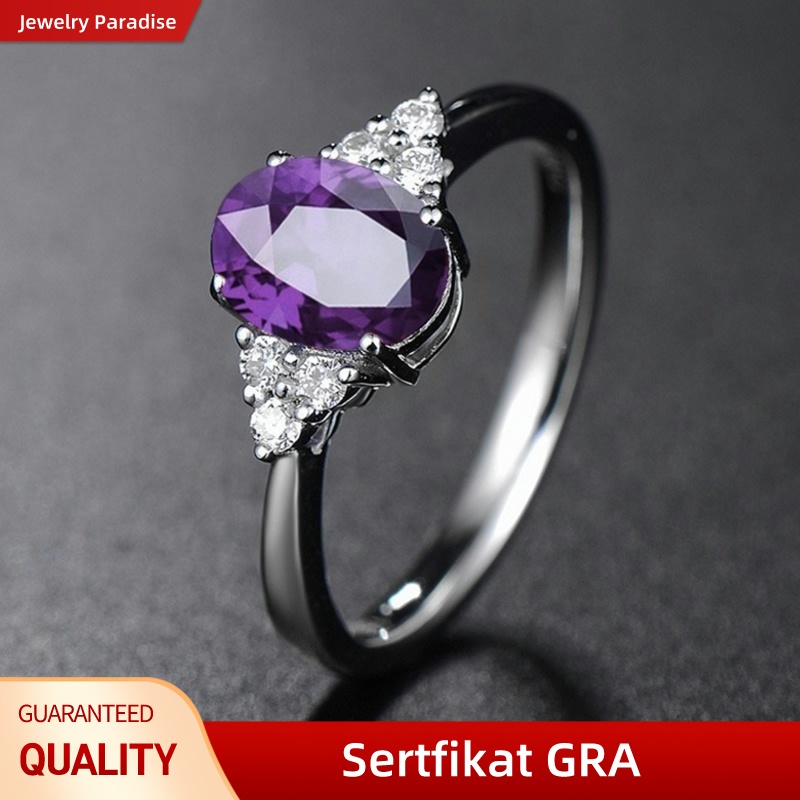 Rainbow Elips Elegant Moissanite Ring Pengaturan Berlian Kecil Wanita(GRA Sertificated) cincin berli