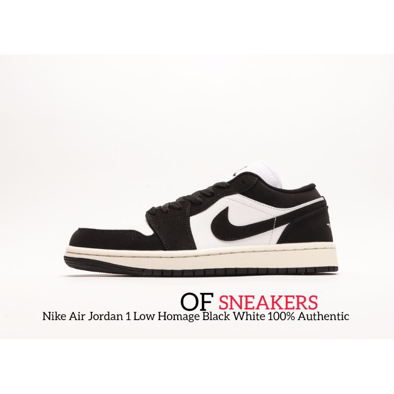 SEPATU Aj1 Low Homage Black White