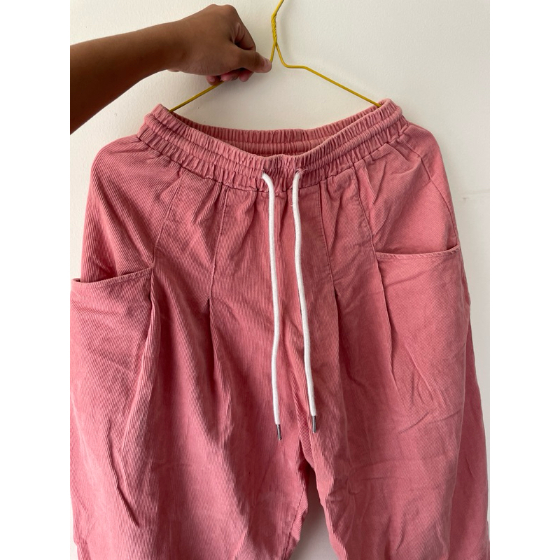 [PRELOVED] Baby pink corduroy jogger pants