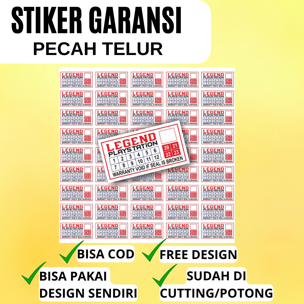 Stiker Pecah Telur / Stiker Segel Garansi Produk / Stiker Warranty / Free Design / Free Custom