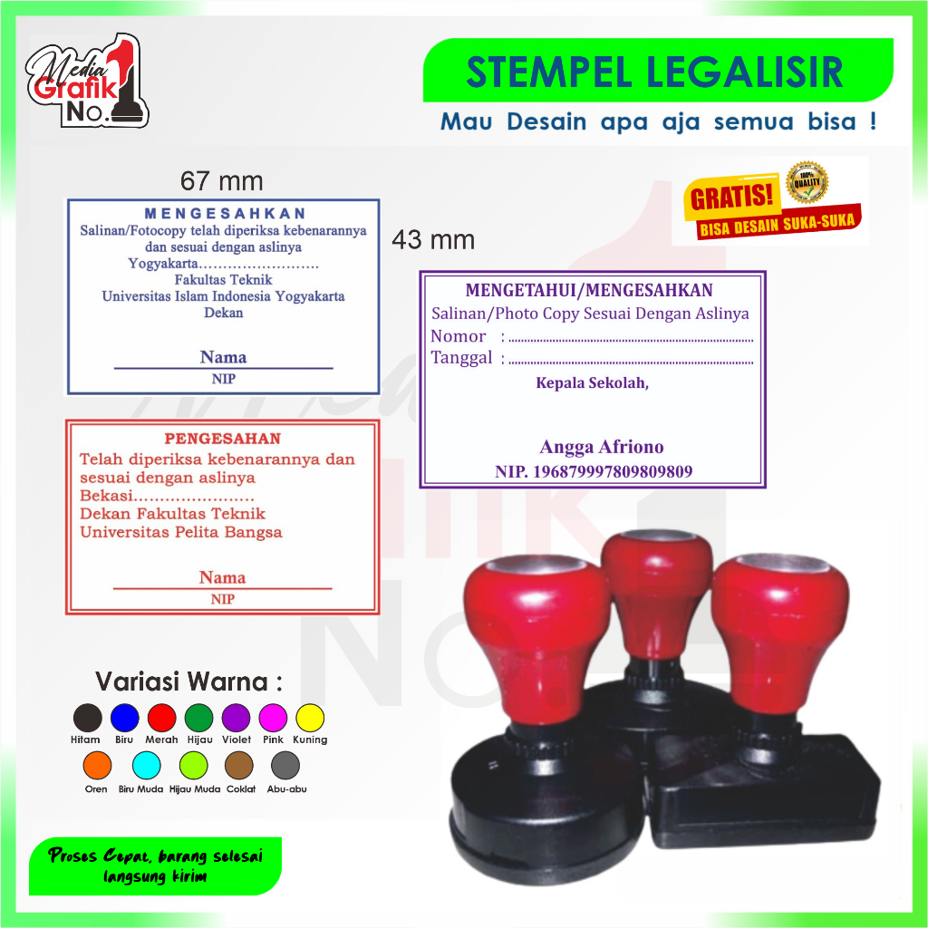 

COD Stempel Legalisir Ijazah / Stampel Sekolah Legalisir / Stenpel SMA SMK Free Custom