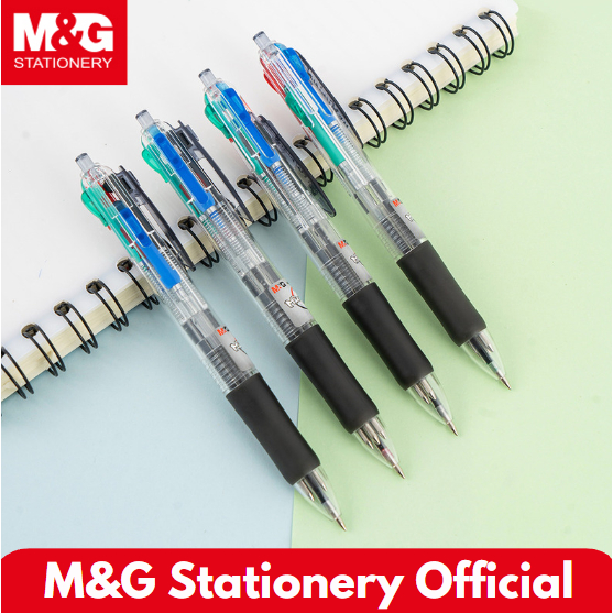 

M&G Ballpoint Pulpen Cetek 4 in 1 Semi-Gel 0.7 mm Super Smooth Non-Slip Grip 4 Warna Hitam Biru merah Hijau #ABP80371