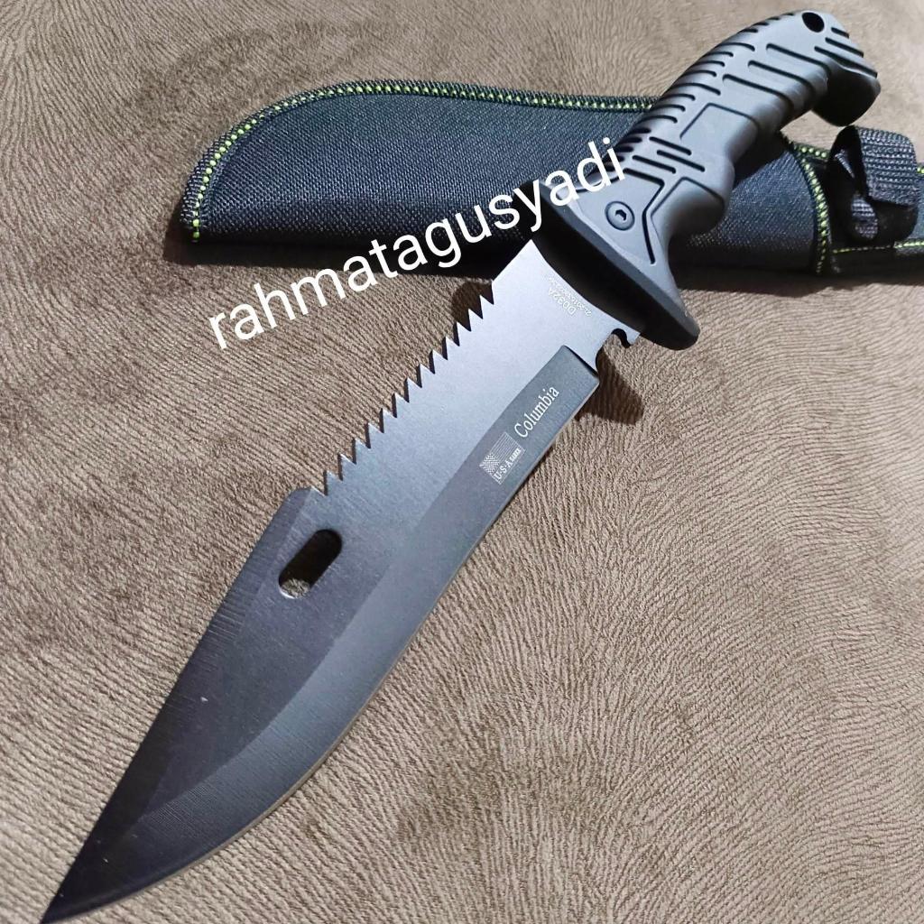 Pisau dapur set survival outdoor hitam COD