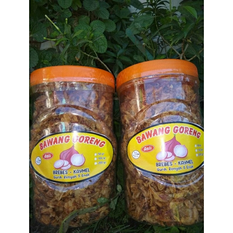 

Bawang goreng 250gr grade B+ kemasan toples bawang khas brebes 250gram