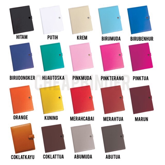 

BINDER POLOS A6 (6RING) 19 WARNA BINDER DOMPET KEUANGAN