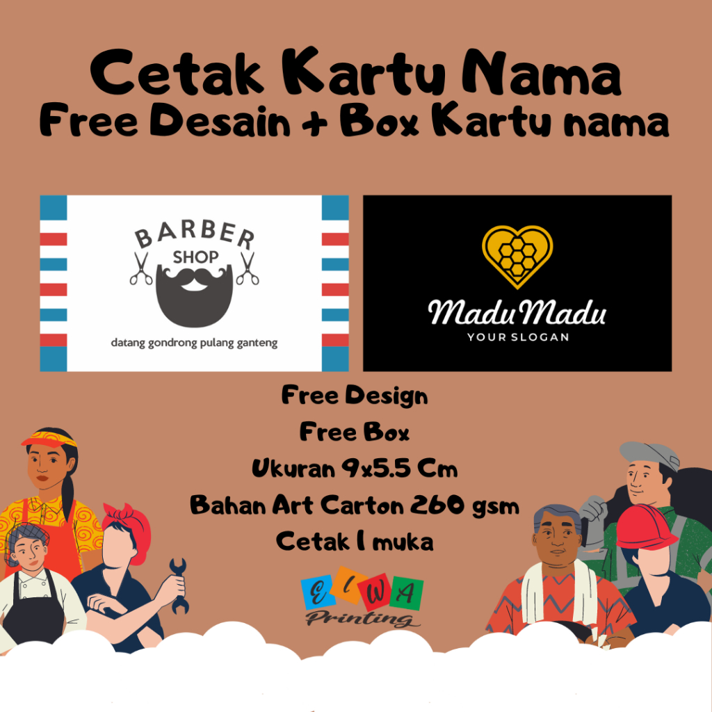 

Cetak Kartu nama 1 sisi Free Design