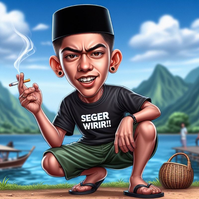 Jasa Karikatur wajah memakai Peci