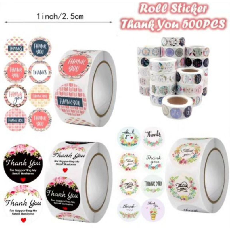 

Sticker thankyou/sticker roll 500 pcs/label roll sticker MURAH