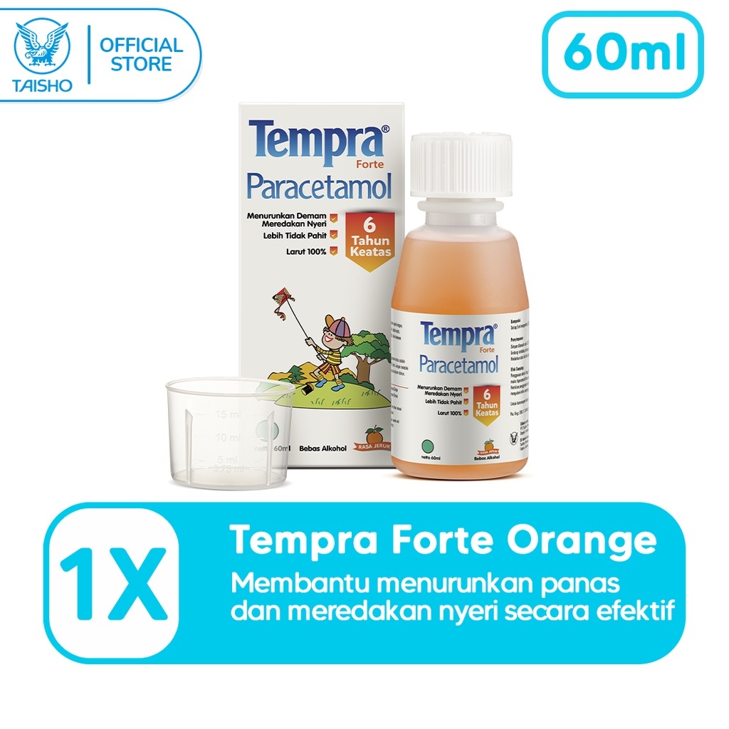 TEMPRA FORTE PARACETAMOL ANAK 6 TAHUN KE ATAS | RASA STRAWBERRY | JERUK | BUBBLE GUM