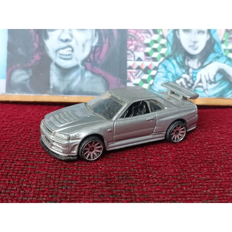 Hotwheels Reguler - Nissan SKyline GTR R34 fast and furious junk