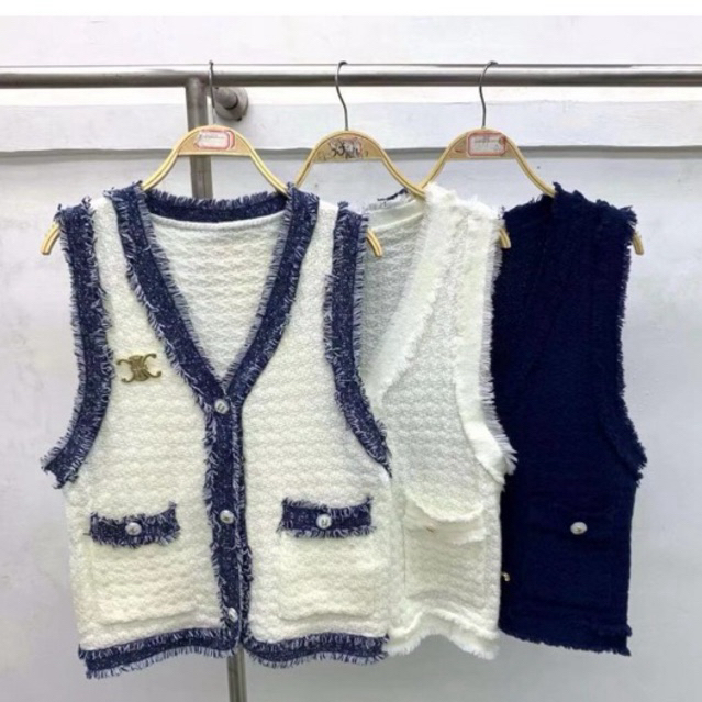 AERI VEST / VEST RAJUT PREMIUM / OUTER CELINE KNIT IMPORT / ROMPI
