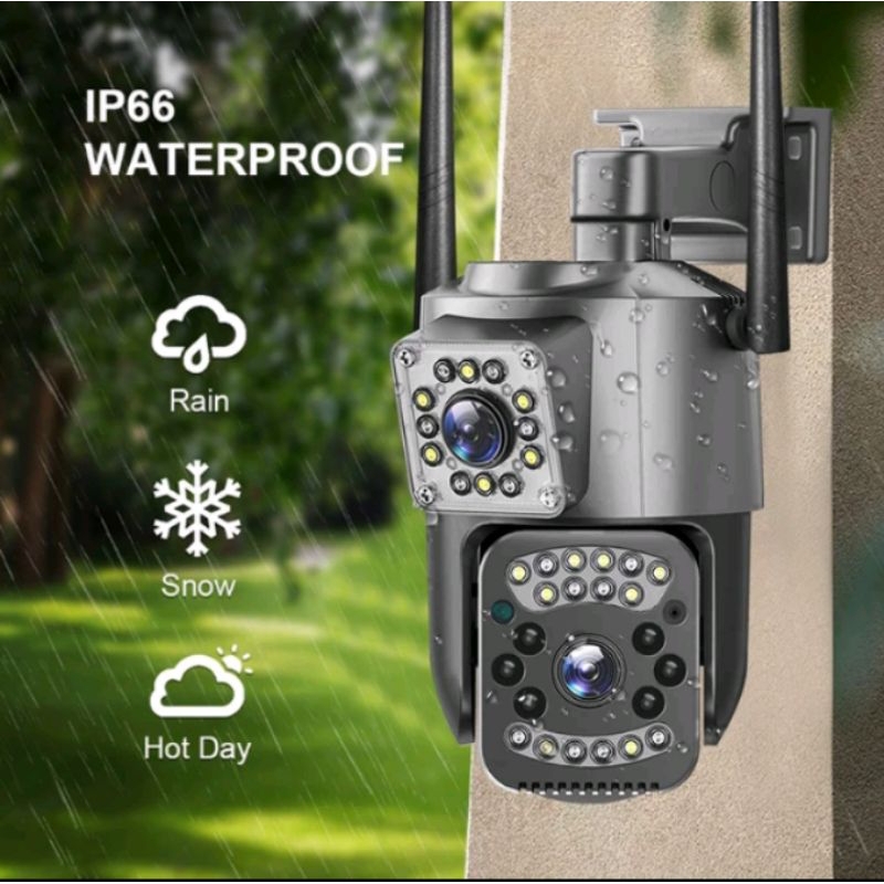 IP CCTV V380 CCTV HD Wifi PTZ Camera Dual Lens Outdoor Waterproof 