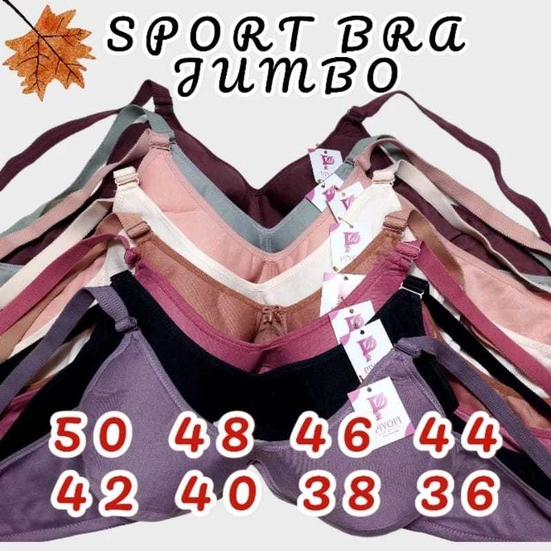 3 Pcs Bra Sport Jumbo wanita dewasa 40-50 34-36-38-40-42-48-46-48 codtermurah/bh wanita dewasa tanpa