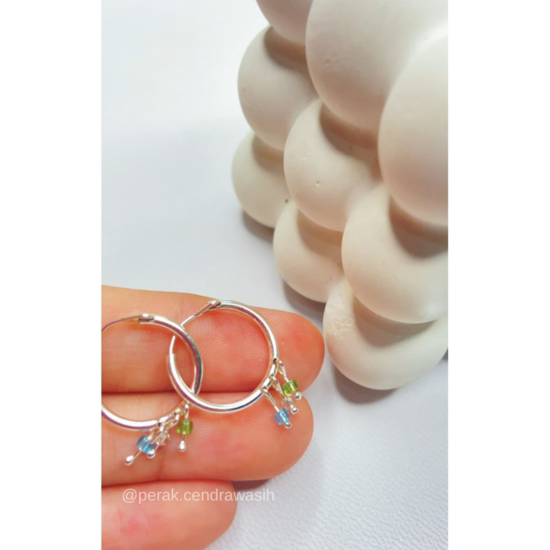 ANTING BULAT MODEL DEWASA ANTING SIMPEL PERAK925/ PERHIASAN PERAK LAPIS EMAS PUTIH