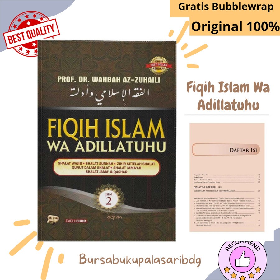 Buku Fiqih Islam Wa Adillatuhu Jilid 2 Fiqh Islam Fikih Wahbah Az Zuhaili /Gema Insani ORIGINAL