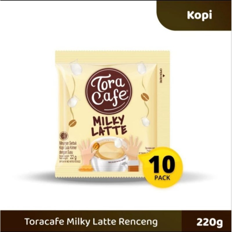 

Kopi Tora Cafe Rasa Milky Latte 1 Renceng isi 10 Sachet