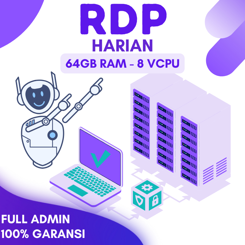 RDP Harian - 64 GB Ram - 8 vCPU Core