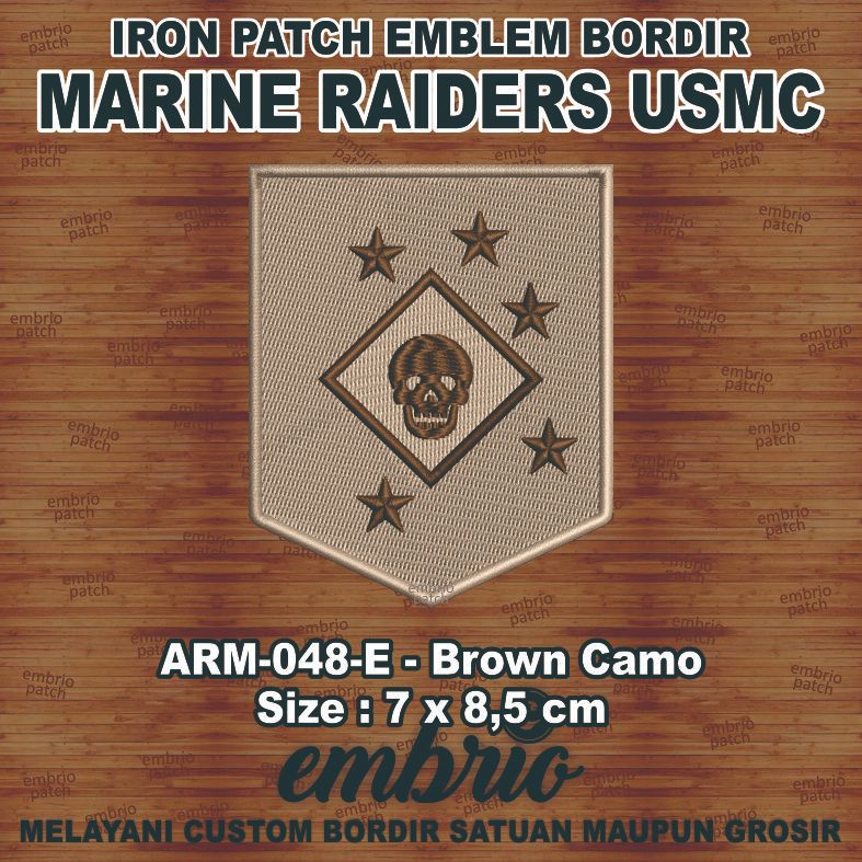 ARM-048-E Patch MARINE RAIDERS USMC marsoc us marine corps amphibious - Brown Camo desert camouflage