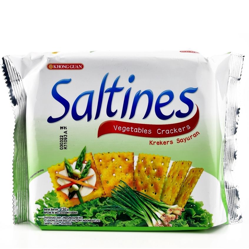 

BISKUIT KHONG GUAN SALTINES ORIGINAL VEGETABLE SAYUR CRACKERS 150 GRAM