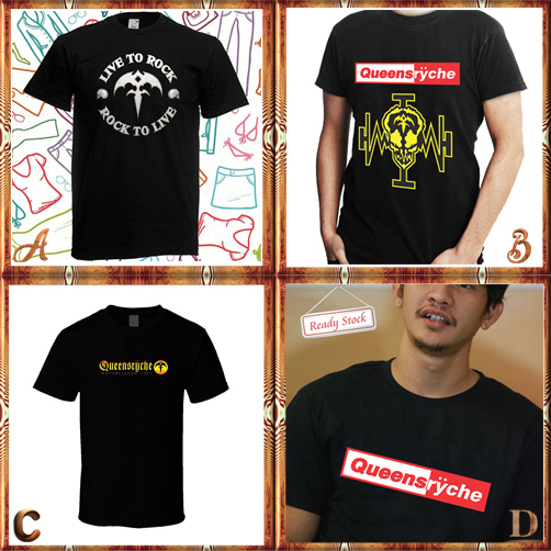 Kaos Vintage Queensryche Tshirt Bahan 100% Cotton