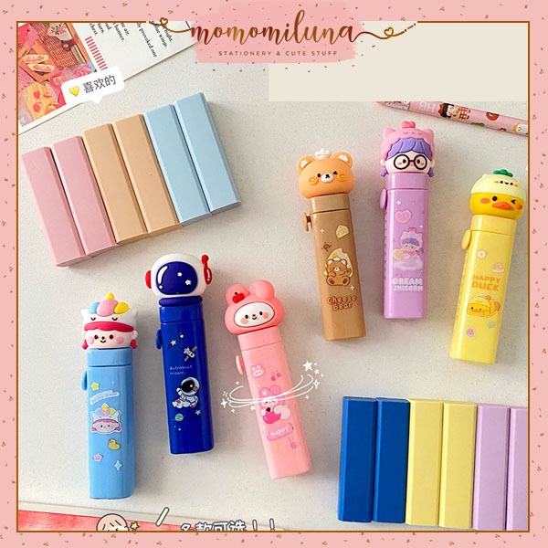 

1 set penghapus mekanik pull push eraser lucu cute MK1591