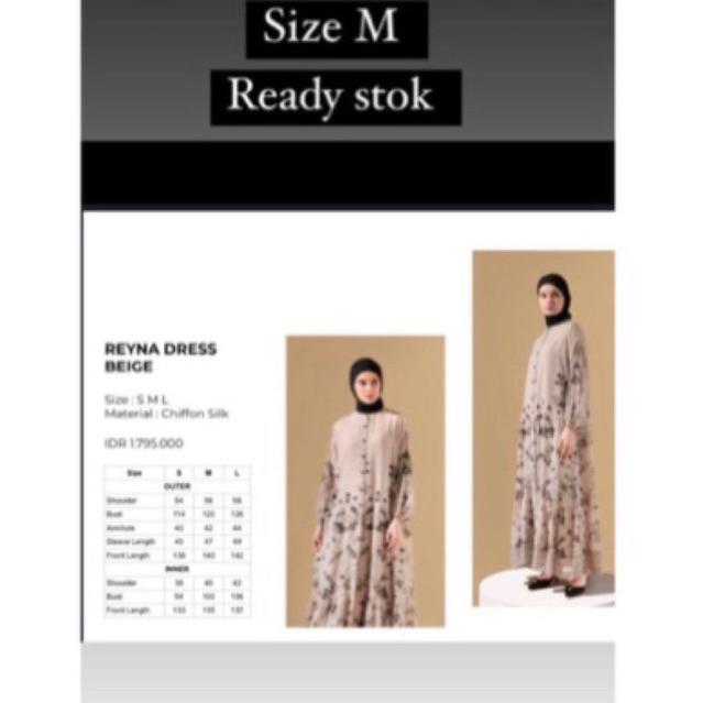 New Reyna Dress Beige - Aleza Label - collection raya 2024