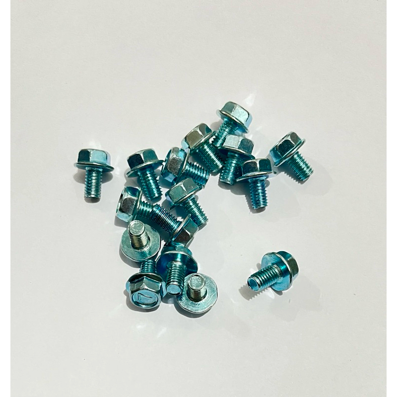 flange bolt K10 M6x10 putih baut 10 / Flange bolt M6x10 putih / Flange bolt M6x10 kunci 10