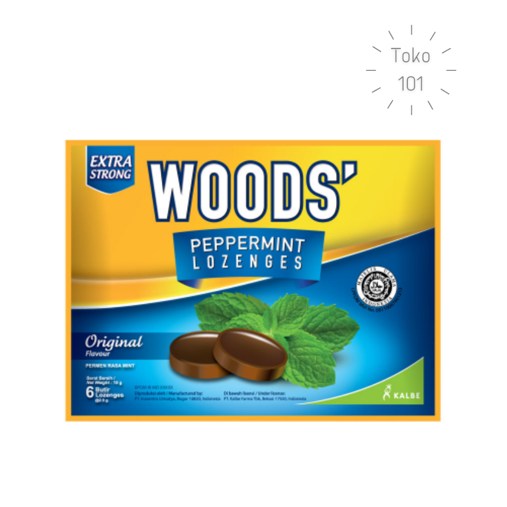 

WOODS' Peppermint Lozenges Permen Extra Strong Original 15 g