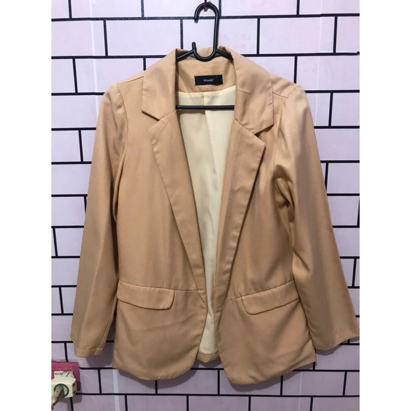 One Set Blezer Blanik + Celana Bahan Blanik Preloved