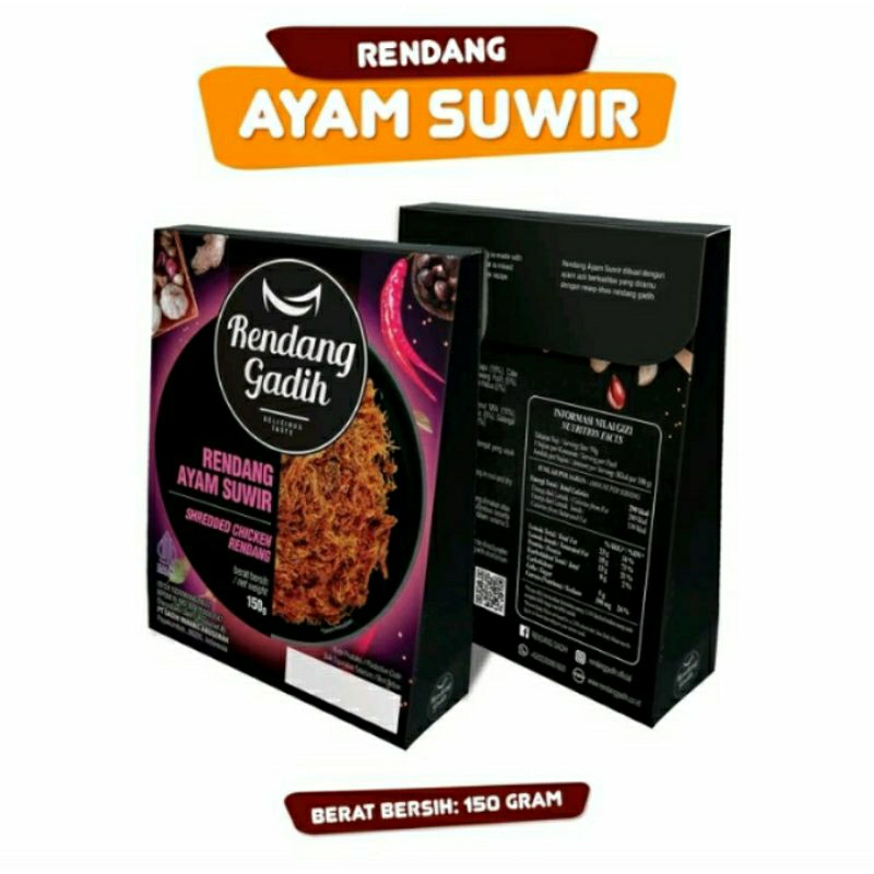 RENDANG GADIH -, RENDANG DAGING AYAM SUWIR 150 gram