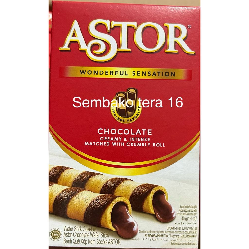 

Astor cokelat wafer roll 40gr