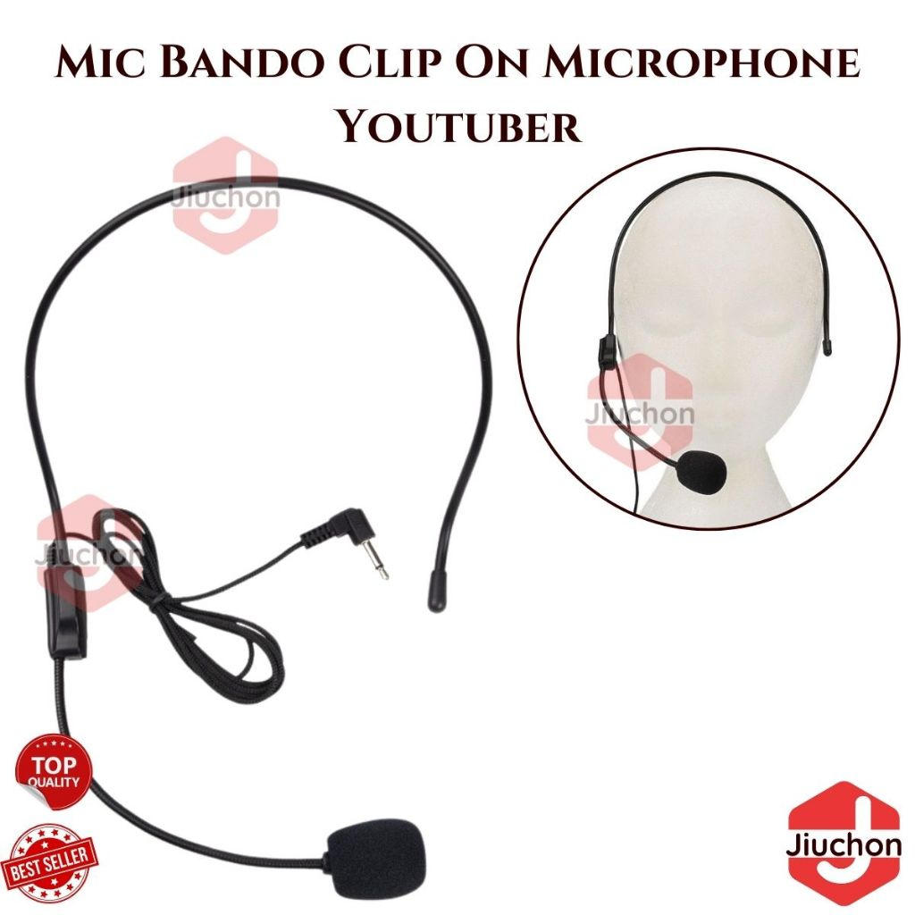 JIUCHON Mic Bando Clip On Microphone Youtuber Bando Style Suara Bagus