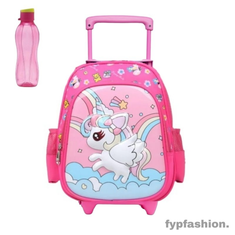 (SALE) Tas trolly TK karakter anak perempuan tas karakter kuda pony frozen FREE BOTOL MINUM
