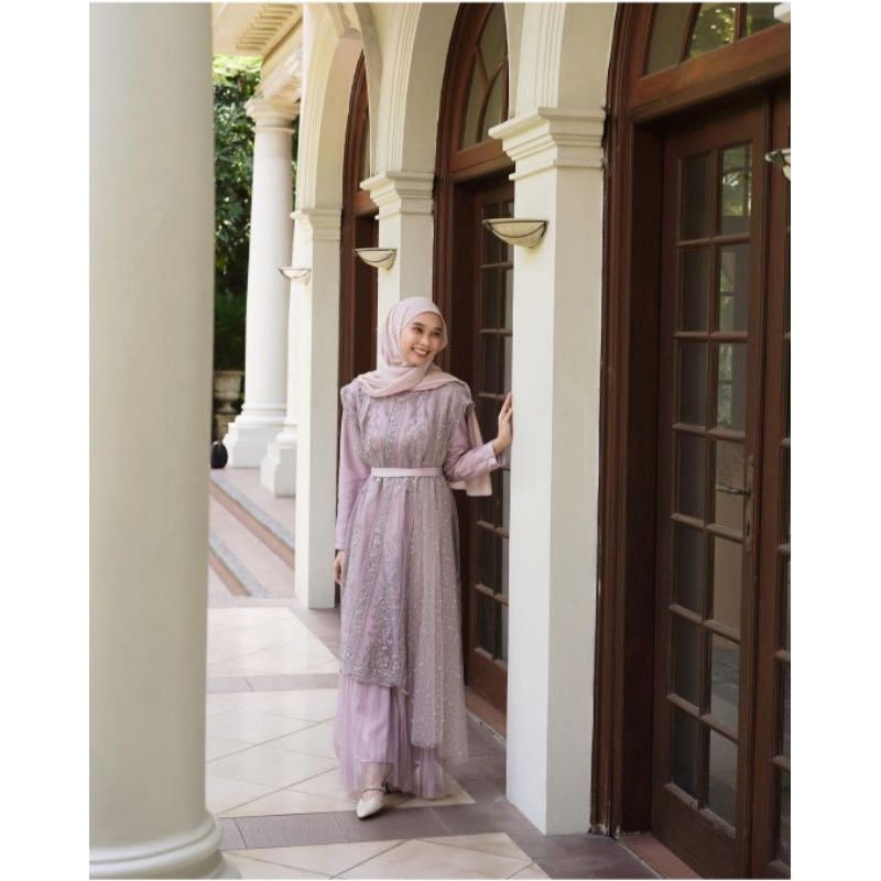 sewa dress/rent dress hijab & non hijab warna lilac