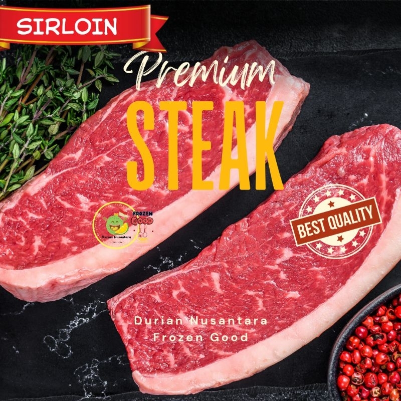 

BEEF STEAK SIRLOIN STRIPLOIN JUCY EMPUK MANTAB AUS SIRLOIN