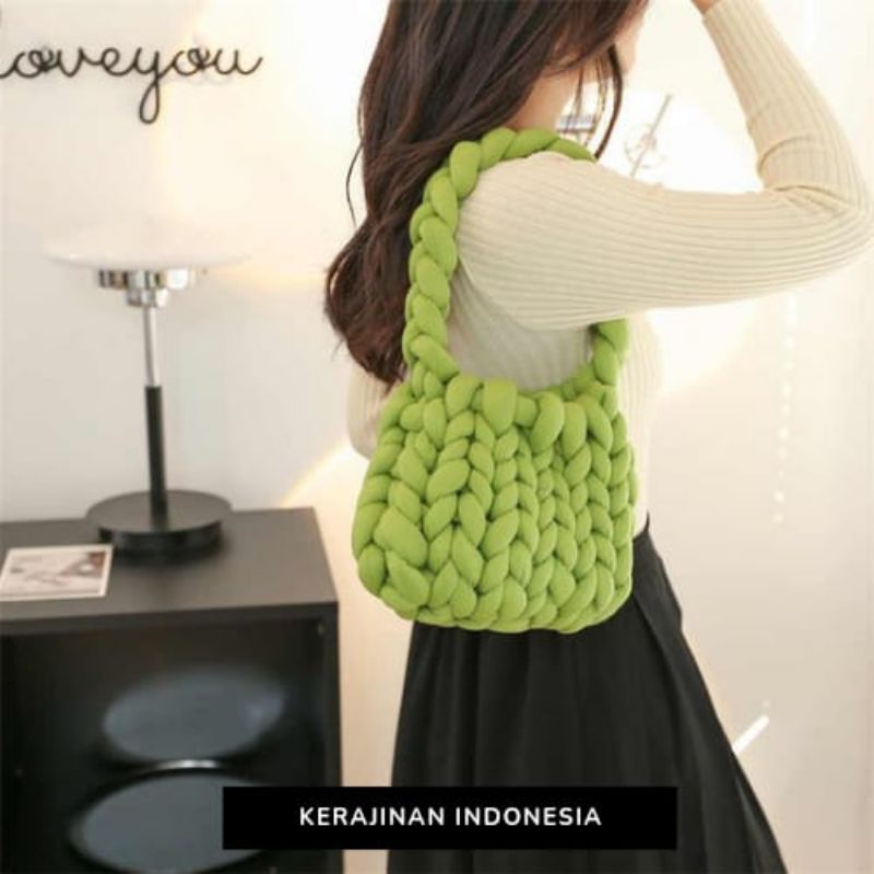 Tas wanita / Tas Murah / Chunky Yarn Bag / Tas Rajut / Tas Korea / Tas Viral / Tas Tangan / Tas Bahu
