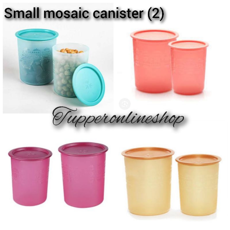 Small mosaic canister tupperware (2) / toples tupperware